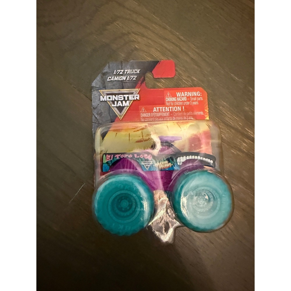 Monster Jam El Toro Loco 1:72 Scale Die-Cast Truck Lot of 2 Purple Teal Wheels